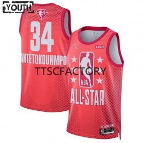Camiseta Niños Milwaukee Bucks Giannis Antetokounmpo 34 2022 All-Star Jordan Brand Rojo Swingman